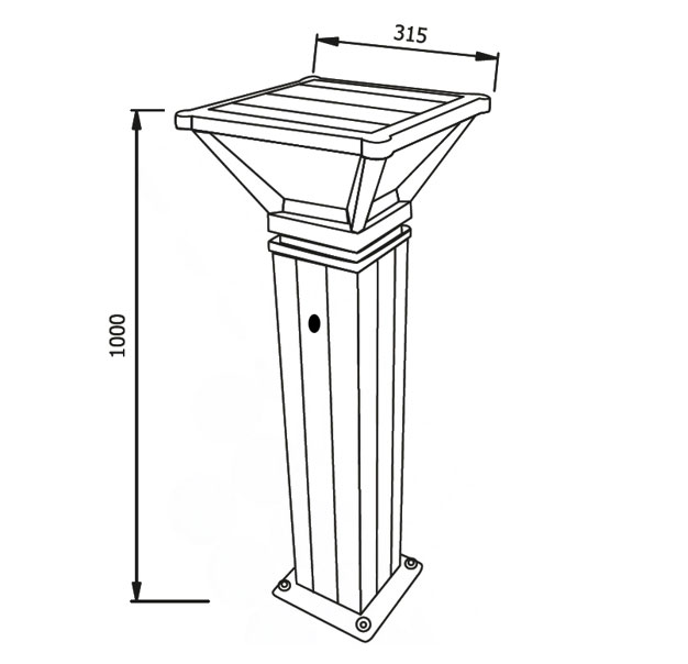 Solar Lawn Light - 6W Solar Lawn Light